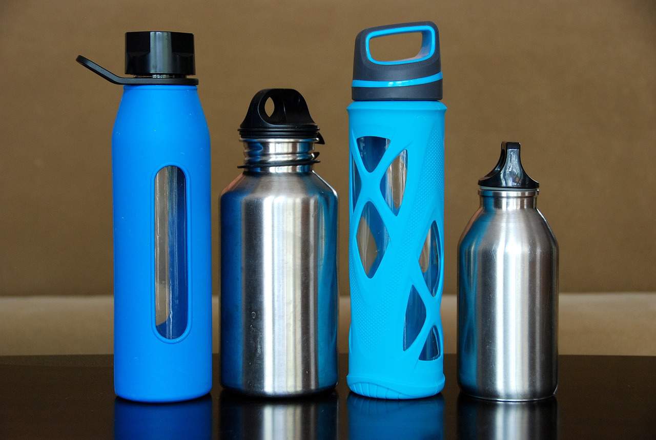 different water bottles